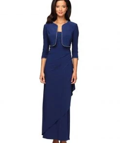 Formal Gowns Alex Evenings - 235173 Rhinestone-Trimmed Bolero Dress