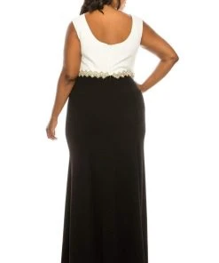 Alex Evenings - 460108 Cap Sleeve Colorblock Long Gown