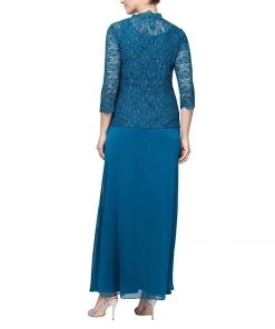 Alex Evenings - 81122131 Two-Piece Sequined Lace Dress With Jacket 12 Alex Evenings - 81122131 Two-Piece Sequined Lace Dress With Jacket