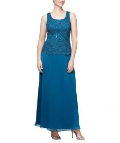 Alex Evenings - 81122131 Two-Piece Sequined Lace Dress With Jacket 13 Alex Evenings - 81122131 Two-Piece Sequined Lace Dress With Jacket