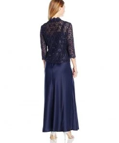 Alex Evenings - 81122152 Lace Bodice Long A-Line Dress With Jacket Formal Gowns
