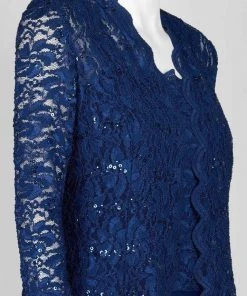 Alex Evenings - 81122152 Lace Bodice Long A-Line Dress With Jacket Formal Gowns