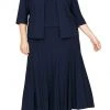 Alex Evenings - Bead-Trimmed A-Line Set 435372 - 1 Pc Navy In Size 20W Available Cocktail Dresses