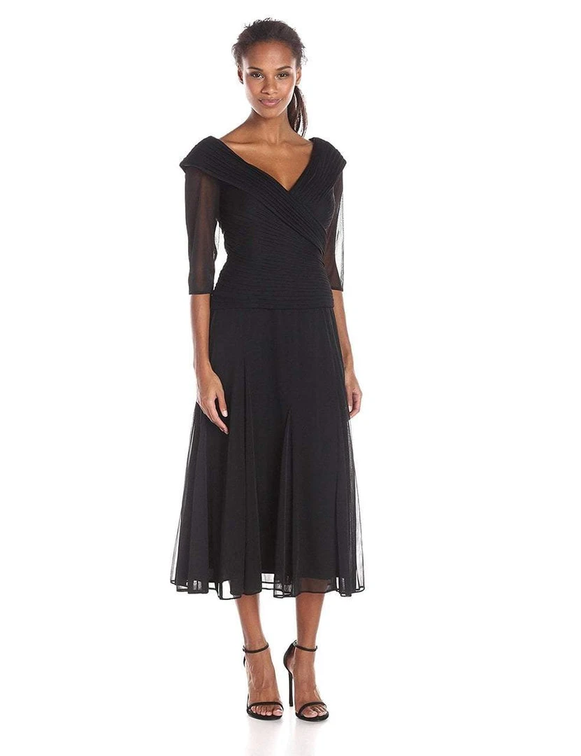 Alex Evenings - Off Shoulder Tea Length Dress 132141 Formal Gowns 4 Alex Evenings - Off Shoulder Tea Length Dress 132141 Formal Gowns