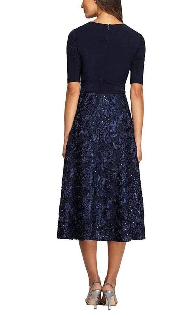 Alex Evenings - Sequined Lace A-line Dress 1121465 - 1 Pc Navy In Size 6 Available Cocktail Dresses 4 Alex Evenings - Sequined Lace A-line Dress 1121465 - 1 Pc Navy In Size 6 Available Cocktail Dresses