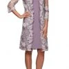 Cocktail Dresses Alex Evenings - Sheer Embroidered Ensemble 81122202 - 1 Pc Smokey Orchid In Size 10 Available