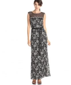 Formal Gowns Alex Evenings - Sleeveless Floral Long Dress 1121044