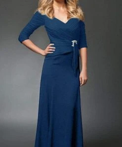 Alexander By Daymor 1023 Brooch Accented Ruched A-Line Gown - 1 Pc New Champagne In Size 20 Available