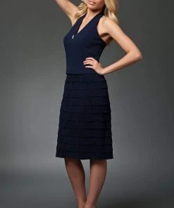 Alexander By Daymor - 2033 Two-Piece Dress Suit With Tiered Skirt - 1 Pc Black In Size 10 Available Cocktail Dresses
