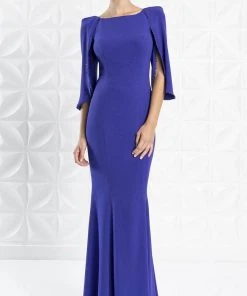 Alexander By Daymor - Bateau Seam Sculpted Evening Gown 1259 - 1 Pc Sapphire In Size 18 Available