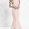 Alexander By Daymor - Beaded Ruffled Sleeve Evening Dress 1270 - 1 Pc Suntan In Size 12 Available 2 Alexander By Daymor - Beaded Ruffled Sleeve Evening Dress 1270 - 1 Pc Suntan In Size 12 Available