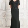 Formal Gowns Alexander By Daymor Floral Applique Sweetheart Sheath Dress With Cape 776 - 1 Pc Midnite In Size 8 Available