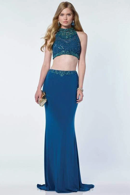 Alyce Paris - 1164 Two Piece High Halter Sheath Gown Formal Gowns 3 Alyce Paris - 1164 Two Piece High Halter Sheath Gown Formal Gowns