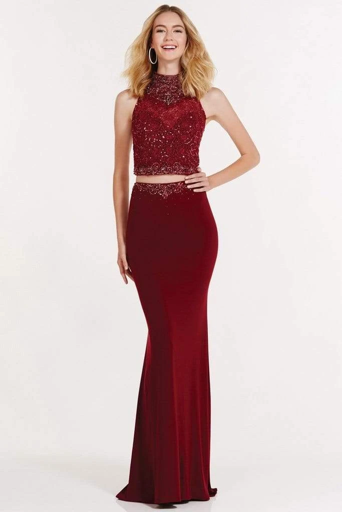 Alyce Paris - 1164 Two Piece High Halter Sheath Gown Formal Gowns 5 Alyce Paris - 1164 Two Piece High Halter Sheath Gown Formal Gowns