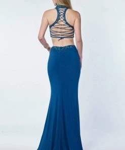 Alyce Paris - 1164 Two Piece High Halter Sheath Gown Formal Gowns