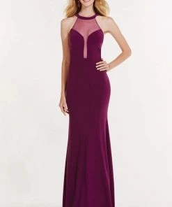 Alyce Paris - 1212 Halter Neck Trumpet Dress With Train Formal Gowns