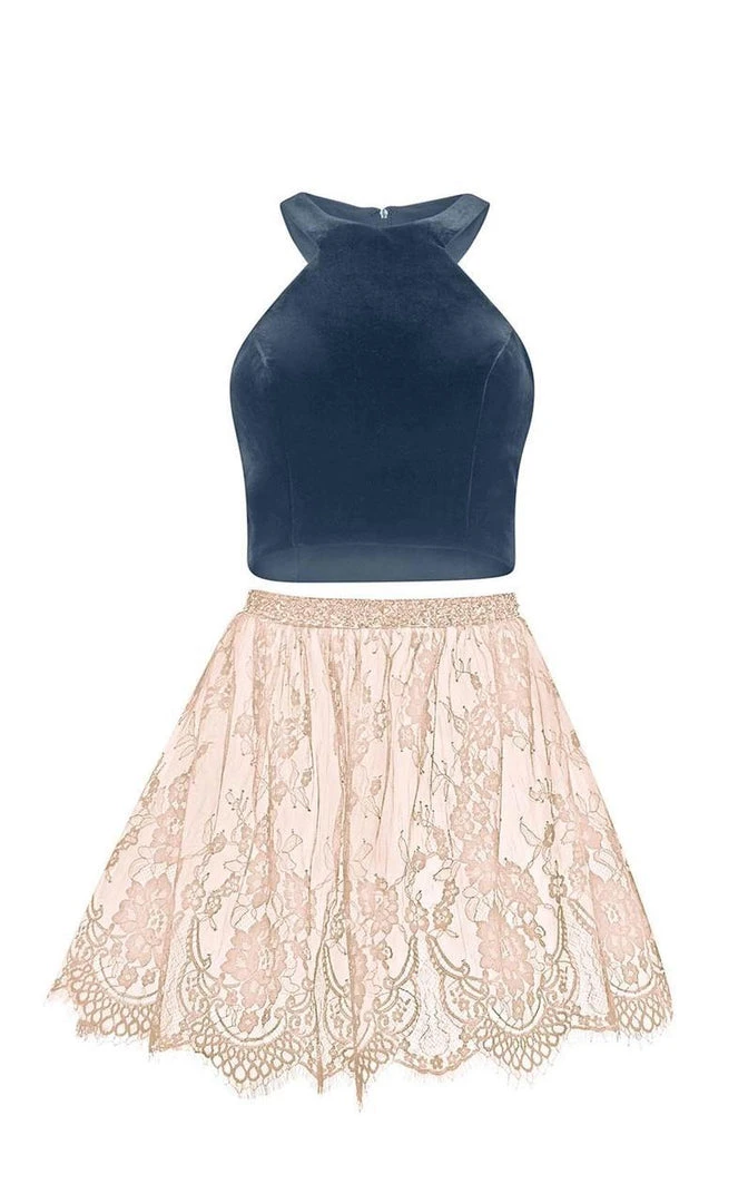 Cocktail Dresses Alyce Paris - 2646 Velvet And Lace Two Piece Cocktail Dress 6 Cocktail Dresses Alyce Paris - 2646 Velvet And Lace Two Piece Cocktail Dress