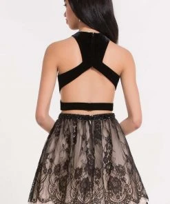 Cocktail Dresses Alyce Paris - 2646 Velvet And Lace Two Piece Cocktail Dress 8 Cocktail Dresses Alyce Paris - 2646 Velvet And Lace Two Piece Cocktail Dress