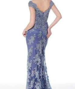 Formal Gowns Alyce Paris - 27042 Scalloped Lace Cap Sleeves Evening Gown