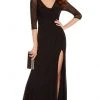 Formal Gowns Alyce Paris - 27267 Sheer Quarter Sleeve Slit Evening Gown