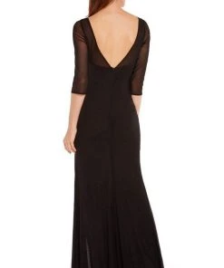 Formal Gowns Alyce Paris - 27267 Sheer Quarter Sleeve Slit Evening Gown 5 Formal Gowns Alyce Paris - 27267 Sheer Quarter Sleeve Slit Evening Gown