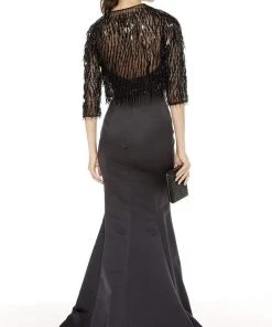 Alyce Paris - 27401 Lace Enclosed Back 3/4 Sleeves Bolero Formal Gowns