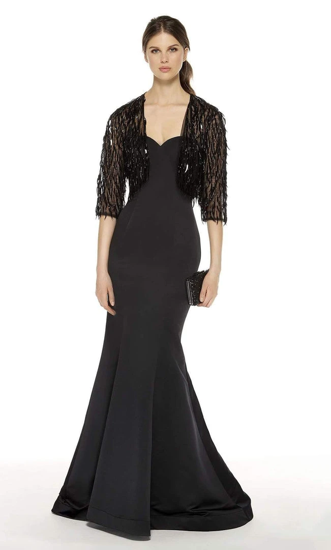 Alyce Paris - 27401 Lace Enclosed Back 3/4 Sleeves Bolero Formal Gowns 3 Alyce Paris - 27401 Lace Enclosed Back 3/4 Sleeves Bolero Formal Gowns