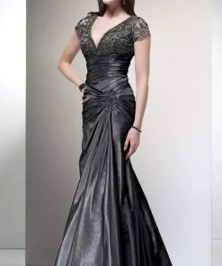 Alyce Paris - 29357 Cap Sleeve Lace Ornate Empire Trumpet Gown Formal Gowns