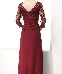 Alyce Paris - 29364 Ruched V-neck A-line Dress - 1 Pc Blue Coral In Size 16 Available Formal Gowns