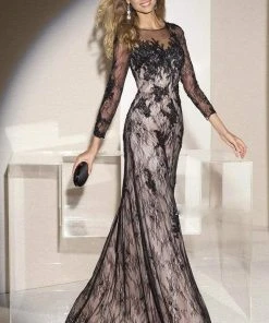 Alyce Paris - 29743 Beaded Lace Illusion Jewel Long Dress