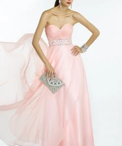 Alyce Paris - 35809 Floral Beaded Ruched Sweetheart Chiffon Dress