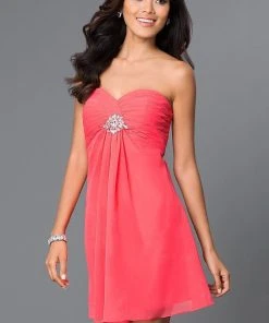 Alyce Paris - 3676 Strapless Pleated Empire Cocktail Dress