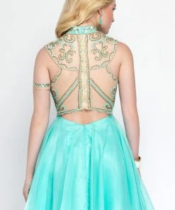 Alyce Paris - 3681 Short Dress In Seabreeze Gold