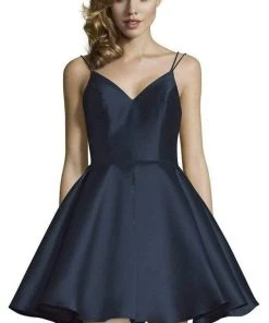 Cocktail Dresses Alyce Paris - 3764 Sleeveless V Neck Double Strapped Fit And Flare Cocktail Dress - 2 Pcs French Pink In Sizes 4 And 14 Available