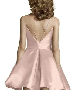 Cocktail Dresses Alyce Paris - 3764 Sleeveless V Neck Double Strapped Fit And Flare Cocktail Dress - 2 Pcs French Pink In Sizes 4 And 14 Available