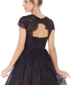 Cocktail Dresses Alyce Paris - 3792 Fit And Flare Lace Overlay Cocktail Dress - 1 Pc Black In Size 12 Available