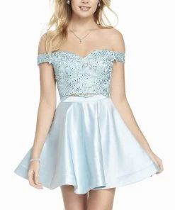 Alyce Paris - 3827 Beaded Two Piece Off-Shoulder Cocktail Dress Cocktail Dresses