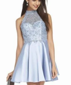 Alyce Paris - 3847 Racerback Lace Bodice Mikado Cocktail Dress