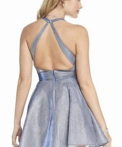 Alyce Paris - 4182 Plunging Neck Iridescent Taffeta Cocktail Dress - 1 Pc Raspberry In Size 20 Available