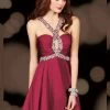 Cocktail Dresses Alyce Paris - 4409 Bejeweled Halter Ruched Chiffon A-line Dress