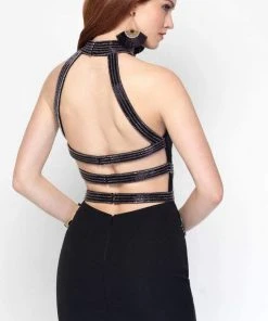 Cocktail Dresses Alyce Paris - 4455 Shimmering Cutout Halter Cocktail Dress 5 Cocktail Dresses Alyce Paris - 4455 Shimmering Cutout Halter Cocktail Dress