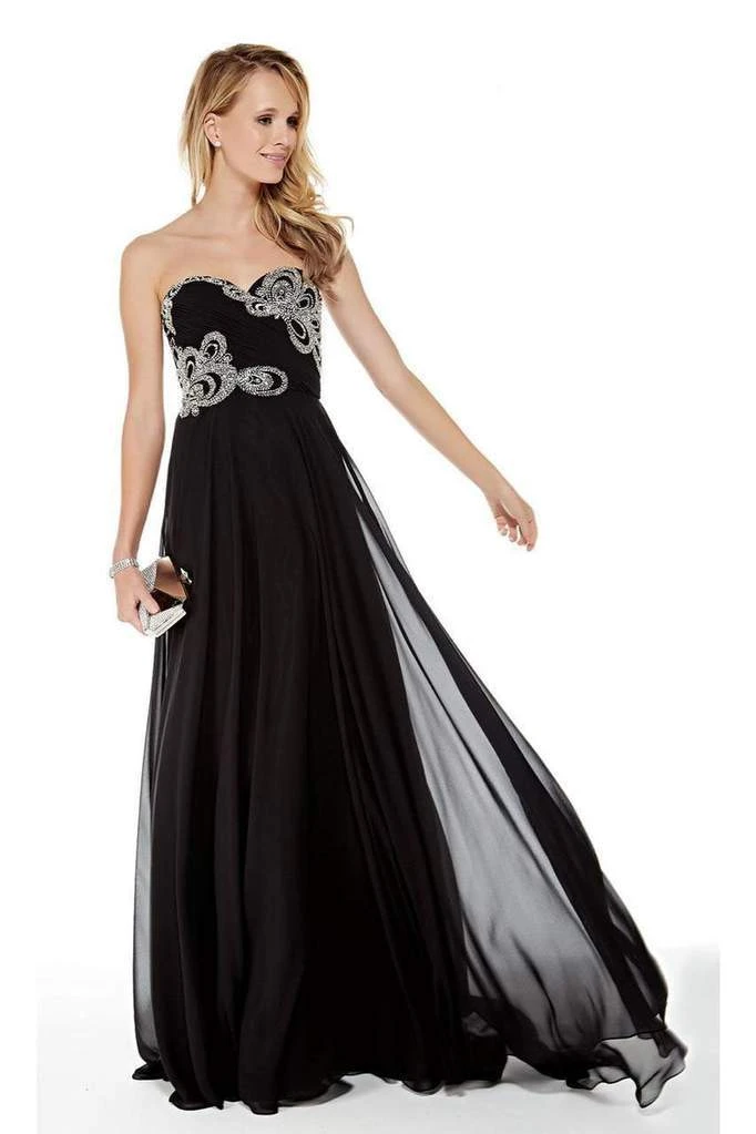 Alyce Paris - 5003 Strapless Sweetheart Neckline Beaded Chiffon Gown - 1 Pc Black In Size 20 Available 3 Alyce Paris - 5003 Strapless Sweetheart Neckline Beaded Chiffon Gown - 1 Pc Black In Size 20 Available