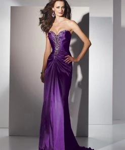 Alyce Paris - 5422 Embellished Sweetheart Charmeuse Sheath Dress