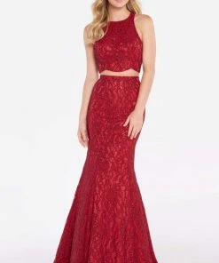 Alyce Paris - 60066 Two Piece Beaded Lace Trumpet Dress Formal Gowns