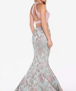Alyce Paris - 60120 Two Piece High Halter Mermaid Gown 7 Alyce Paris - 60120 Two Piece High Halter Mermaid Gown