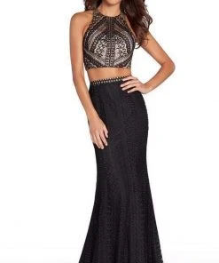 Alyce Paris - 60132 Two Piece Lace Halter Sheath Dress