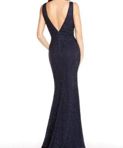 Alyce Paris - 60156 Sleeveless V-Neck Diamond Lace Evening Gown - 1 Pc Periwinkle In Size 12 Available