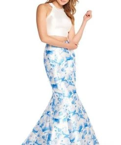 Formal Gowns Alyce Paris - 60178 Two-Piece Floral Print Mikado Mermaid Gown