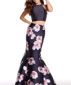 Formal Gowns Alyce Paris - 60178 Two-Piece Floral Print Mikado Mermaid Gown