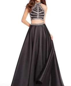 Alyce Paris - 60195 Beaded High Halter Neck Two-Piece Ballgown Formal Gowns